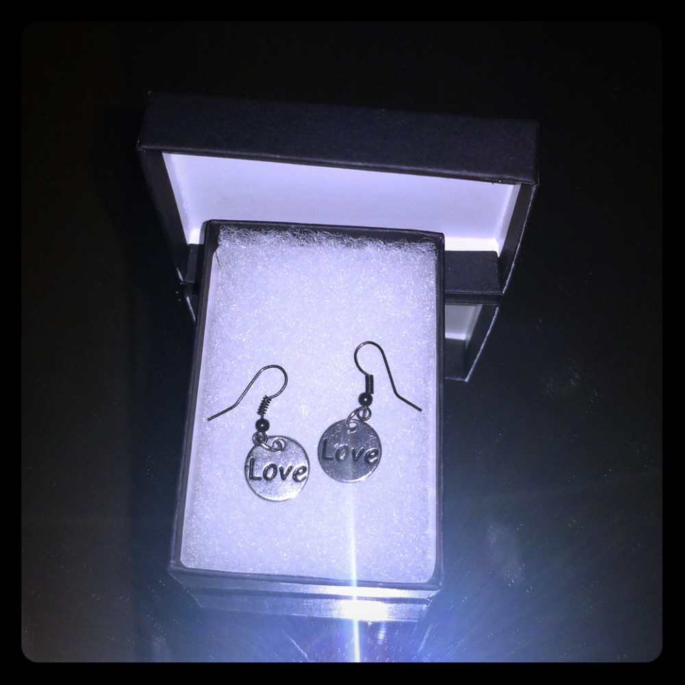 Nickel free Love and Heart earrings